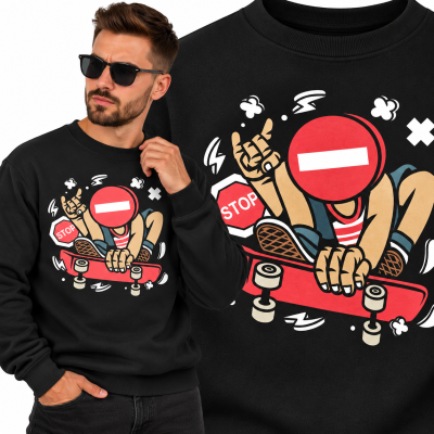 BLUZA ANIMOWANA  STOP SIGN SKATER
